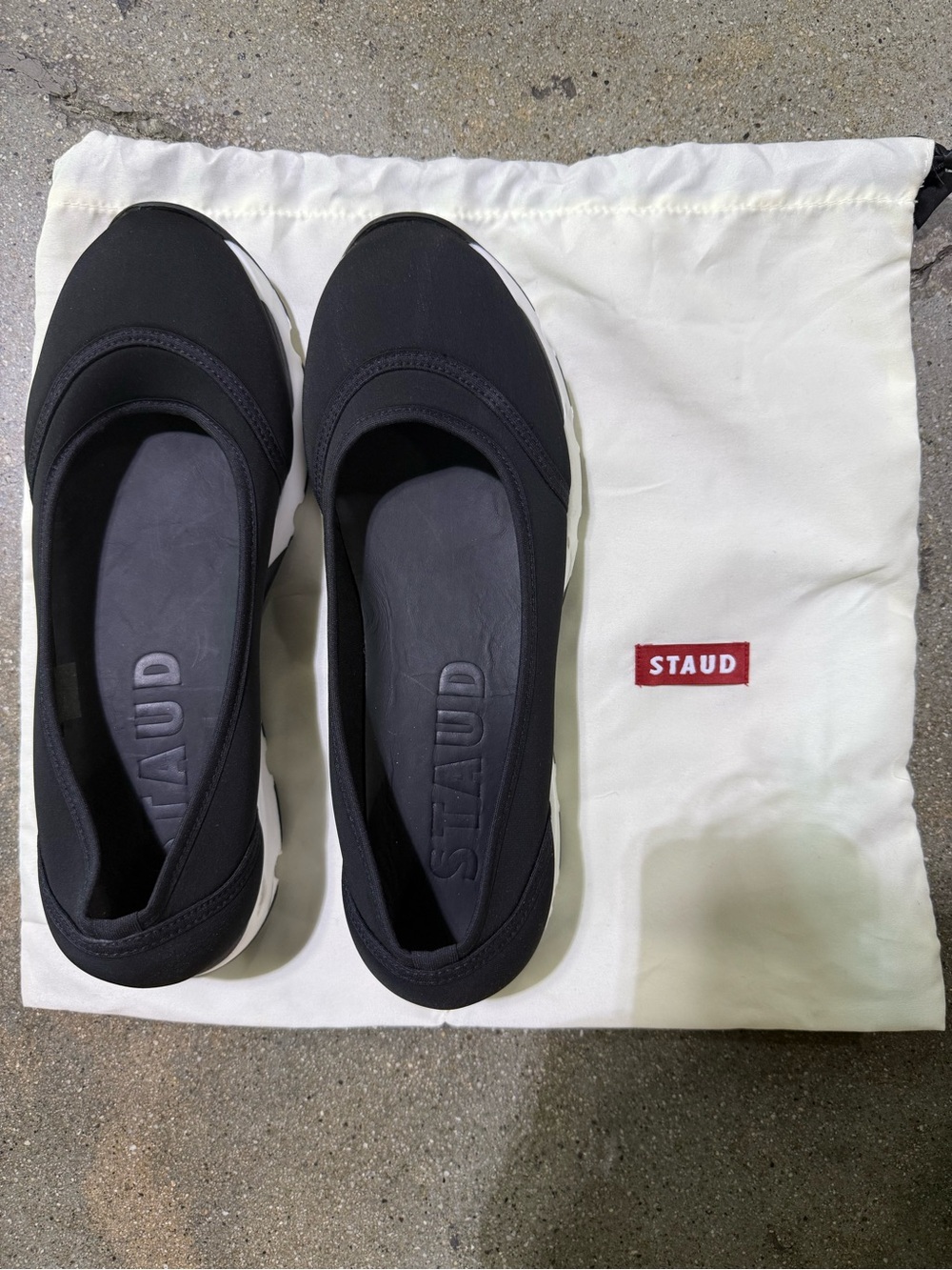 STAUD Black Neoprene Slip-On Sneakers Size EU40 NWOB